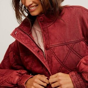 NWT- Free People Juno quilted jacket in Rose color size M